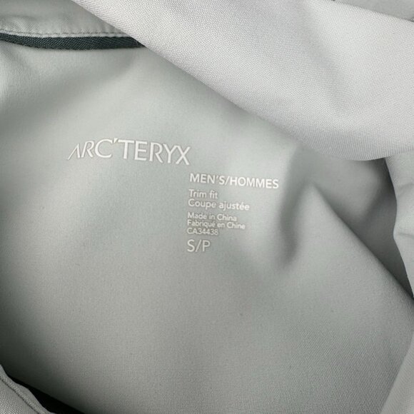 *Arc'Teryx Mens Shirt Size Small Light Green Short Sleeve Button Front Trim Fit - Picture 4 of 5